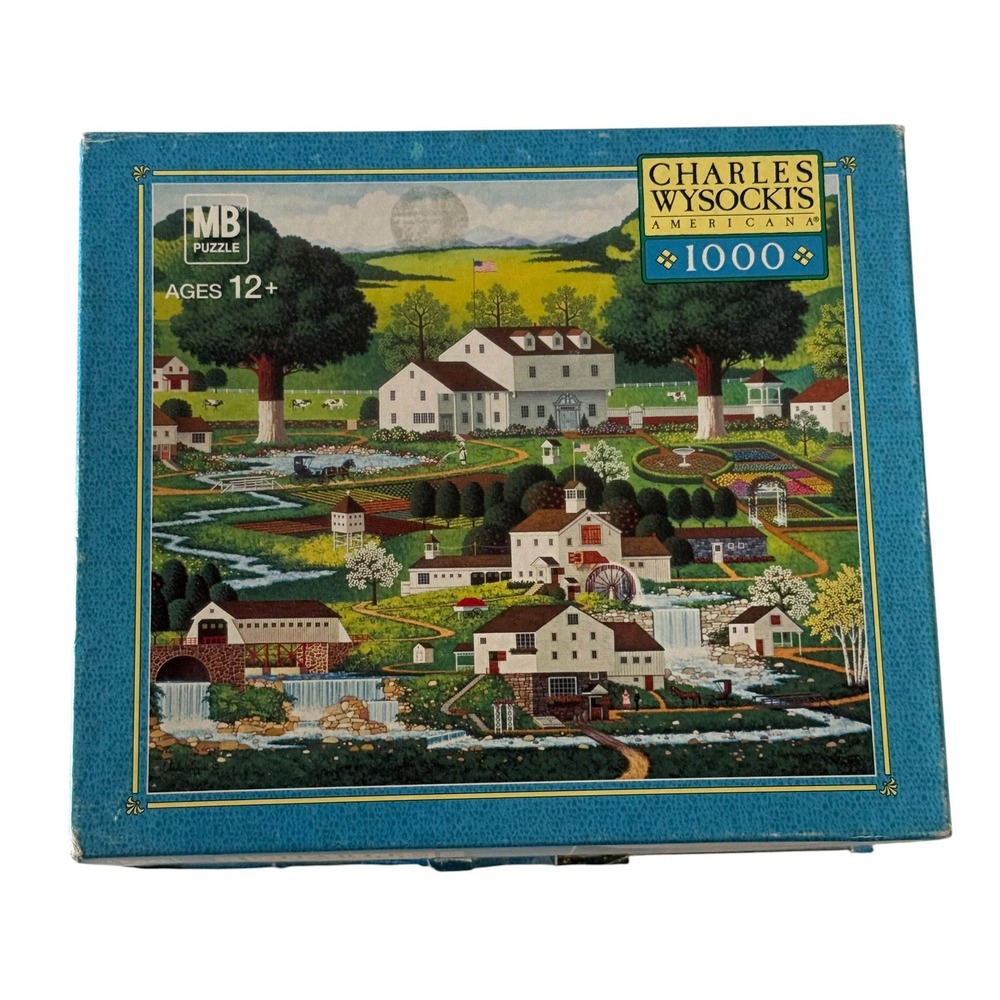 Charles Wysocki Country Gardens 1000 Puzzle MB Milton Bradley Rare MISSING 1 PC